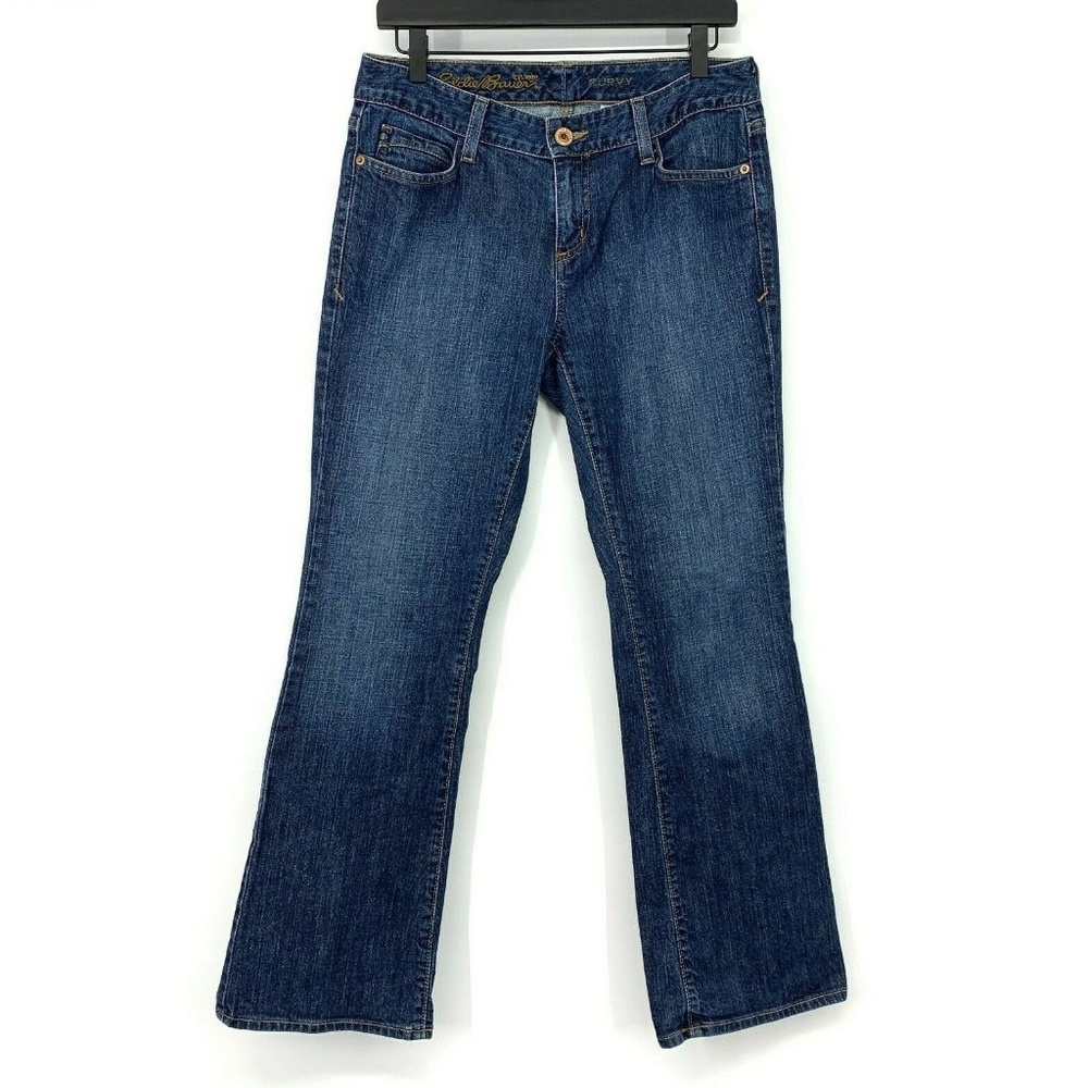 Eddie Bauer Curvy Dark Blue Bootcut Jeans - Picture 1 of 7
